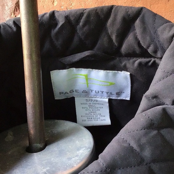 Page and Tuttle Black Small Petite Quilted Jacket Coat - Picture 11 of 13